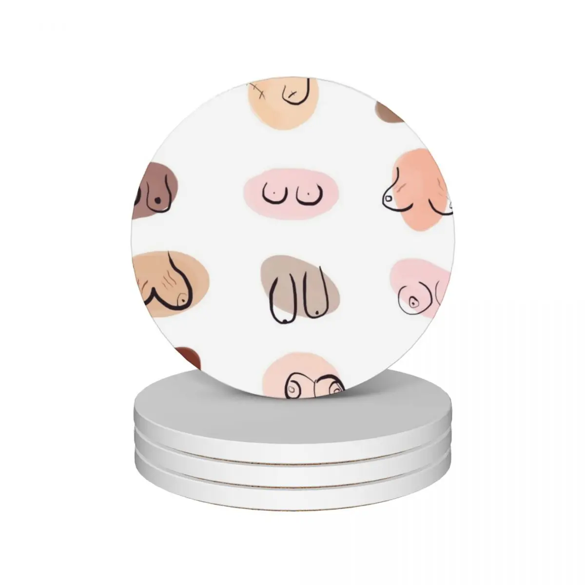 

Get over Tit! - Classic White Ceramic Coasters (Set of 4) eat table ceramic tea cup holders Coasters