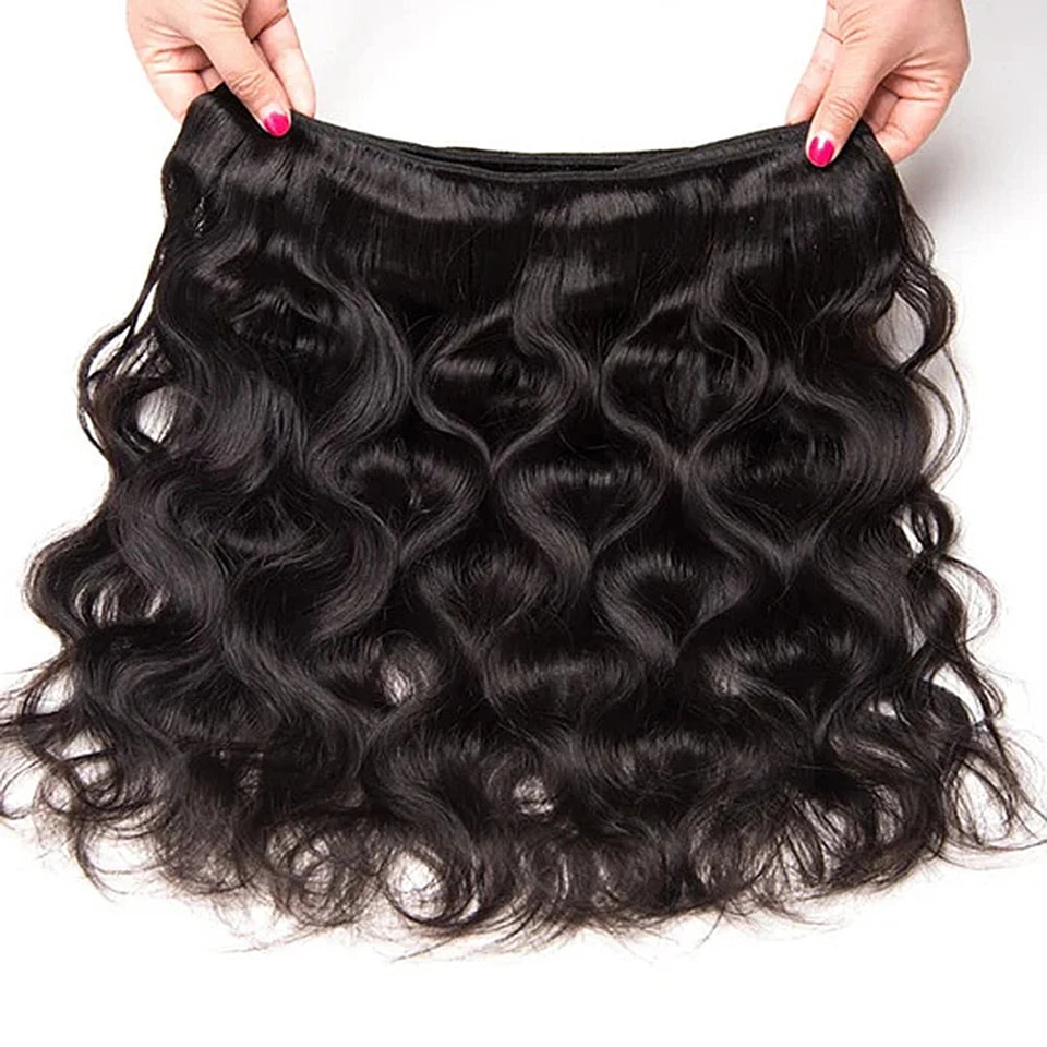 Natural Colored Body Wave 12A Bundles Human Hair 30 32 Inches Unprocessed Raw Human Hair Extensions 1/3/4 Pcs Natural Black Virgin Hair