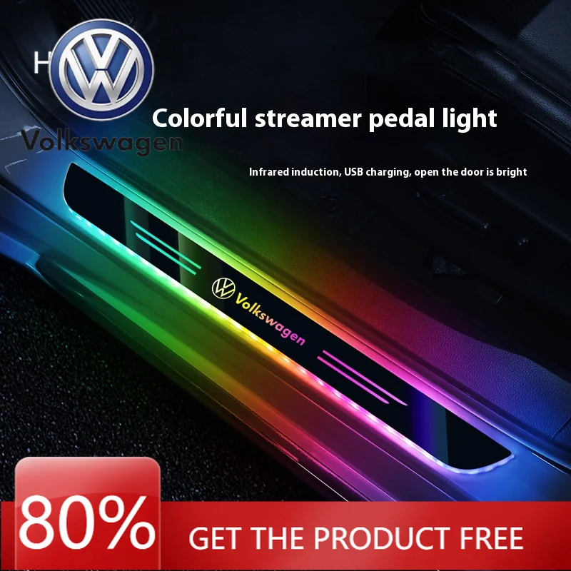 

Колпаки ступиц автомобиля Telecontrol светодиодный приветственный свет для Volkswagen Golf GTI Passat Arteon Tiguan Touareg ID.3 ID.4 T-ROC порог Atmosp