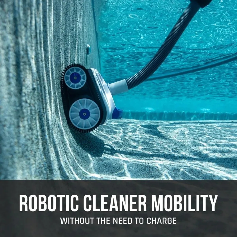 เครื่องดูดฝุ่นดูดอัตโนมัติ Hayward TracVac น้ําหนักเบาพร้อมท่อและวาล์วสําหรับการบํารุงรักษาสระว่ายน้ําบนพื้นดิน สีขาว