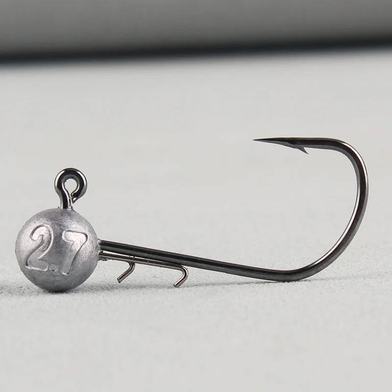 Kleiner Blei-Jigkopfhaken Black Pit 0,6g-3,5g Angelköder Verstärkter Fischhaken Set 10 Stück SALE – Detail 17
