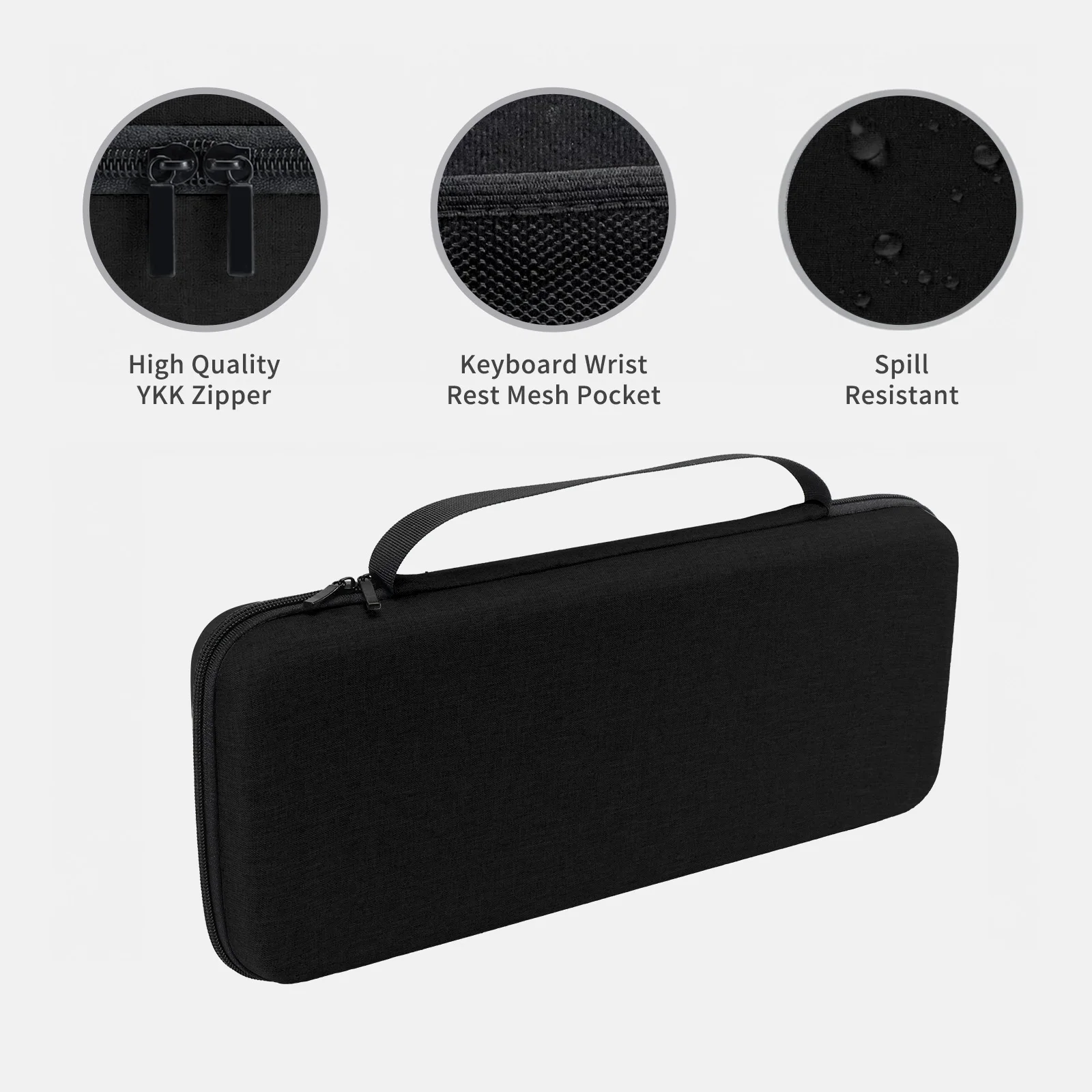 Hartschalen-Tastaturkoffer für 61-Tasten bis Vollgrößen-Mechanische Tastaturen, Tragbare Reisetasche, Wasserdichter Schutzkoffer – Detail 2