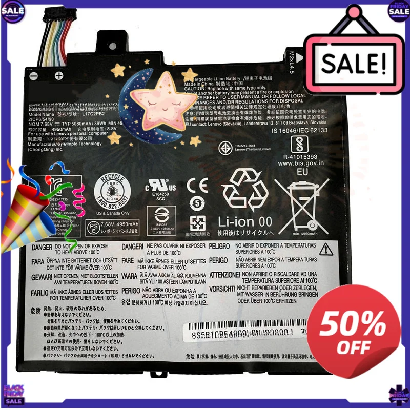 SWZY L17M2PB5 L17C2PB2 New Laptop Battery for Lenovo V330-14IKB 14ARR 14ISK E43-80 K43C-80 E4-ARR L17C2PB1 L17M2PB1 L17L2PB5 L17
