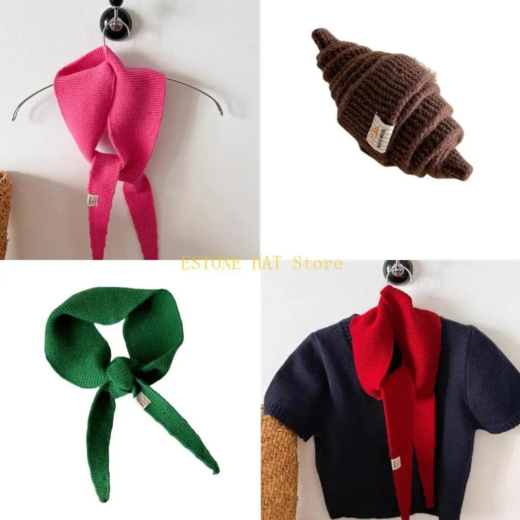 

49MF теплый шерстяной зимний шарф стильная шаль-круассан для женщин повседневный аксессуар для наряда