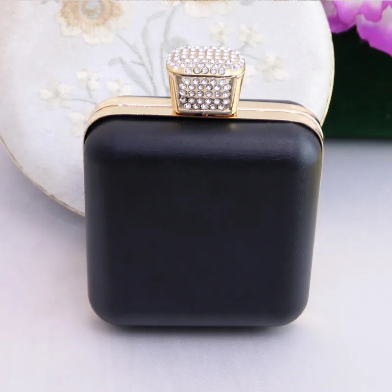 New Brand Small Mini Metal Box Clutches Purse Frame Black Plastic Shell Cover Diy Handbag Accessories Parts Obag Purse Handbag