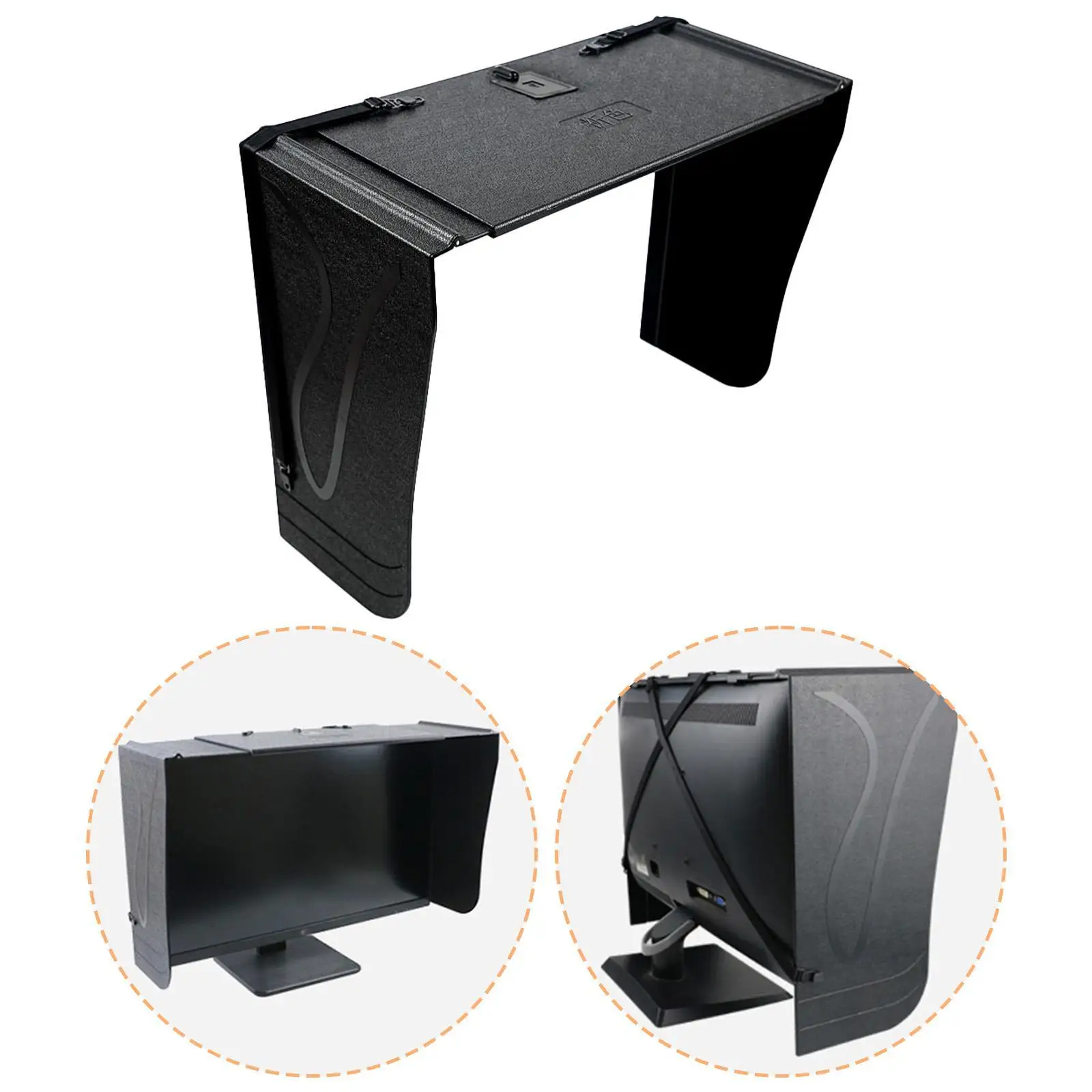 Cappuccio per monitor da tavolo regolabile da 41-71 cm Assemblaggio semplice per schermi da 17"-27".