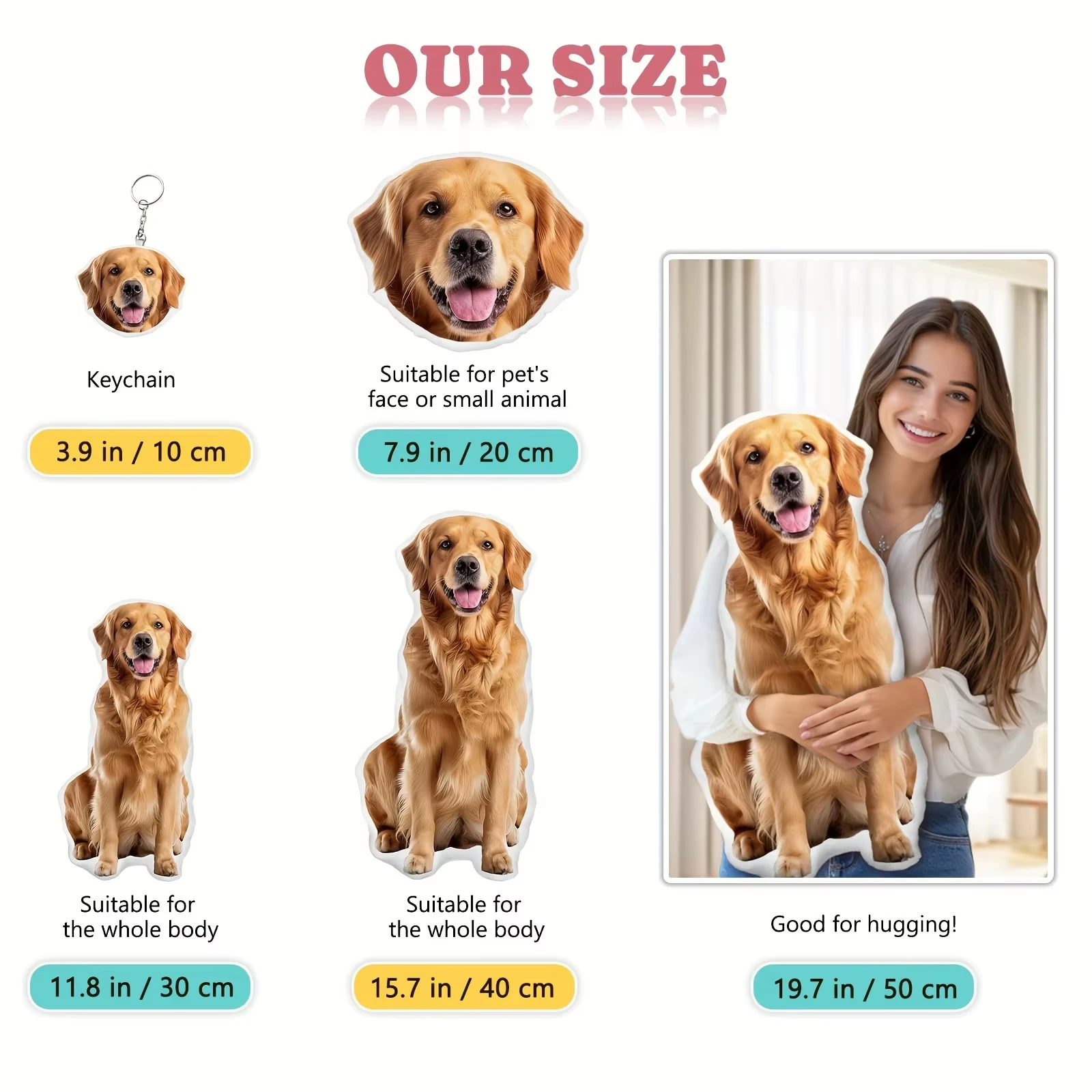 Custom Pet Photo Plush Pillow Personalized Cat Dog Rabbit Animal Shaped Cushion Birthday Valentine Gift