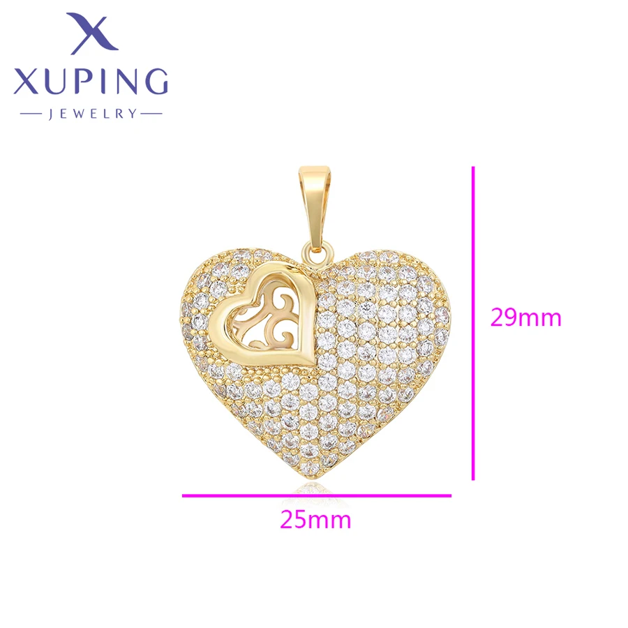 Xuping-collar con colgante de corazón para mujer, joyería romántica de aleación de cobre, Color dorado, regalo de cumpleaños, X000602698