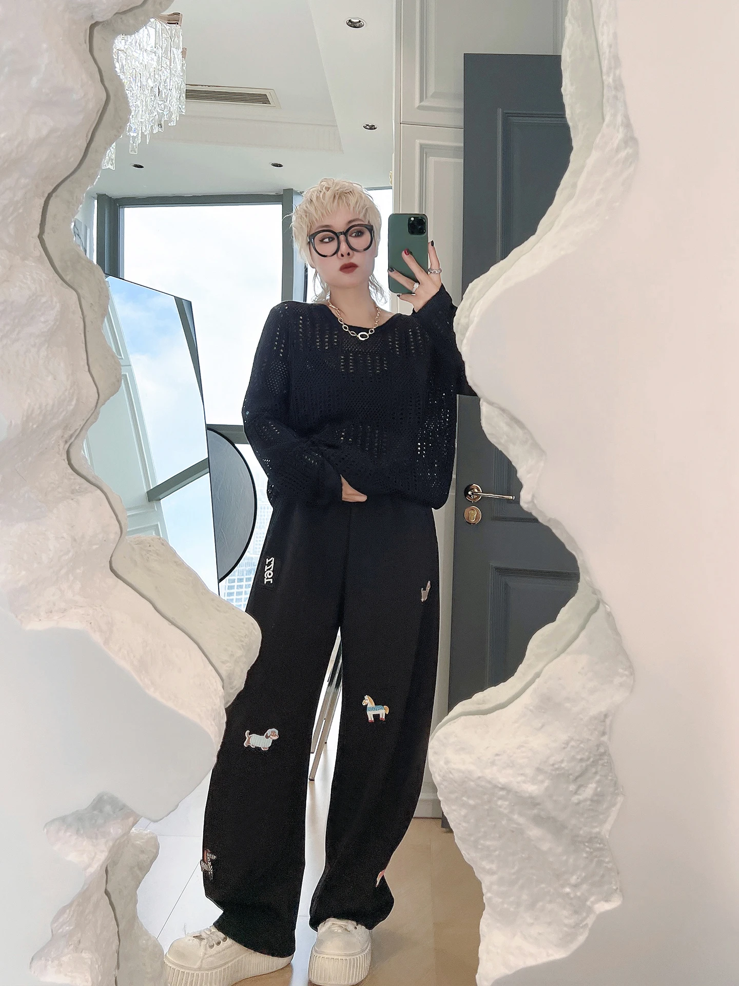 

Женские модные повседневные брюки с вышивкой, свободного кроя, с высокой талией, больших размеров, для полных женщин (до 200 фунтов)