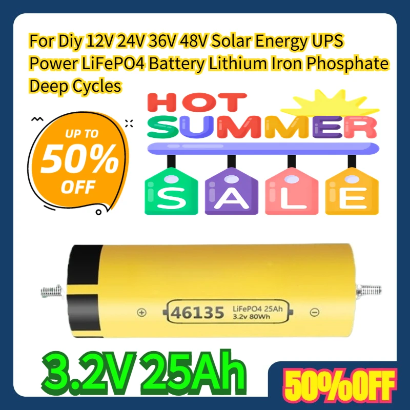

For Diy 12V 24V 36V 48V Solar Energy UPS Power 3.2V 25Ah LiFePO4 Battery Lithium Iron Phosphate Deep Cycles