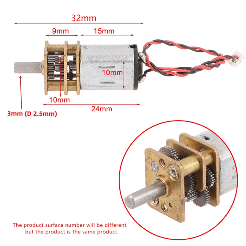 DC 3V-12V 60RPM Slow Speed Micro Mini N20 Full Metal Gearbox Gear Reducer Motor