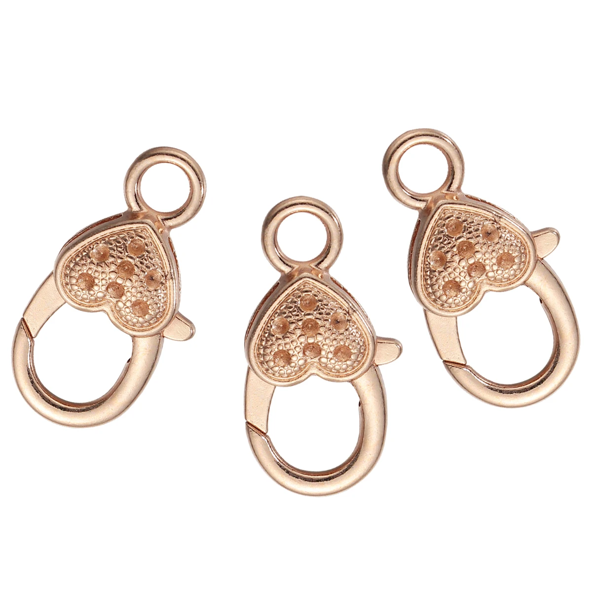 

10 Pcs Heart Shaped Lobster Clasp Gold Jewelry Accessories Vintage Alloy Claw Clasp DIY Bracelets Luggage Buckle Keychains