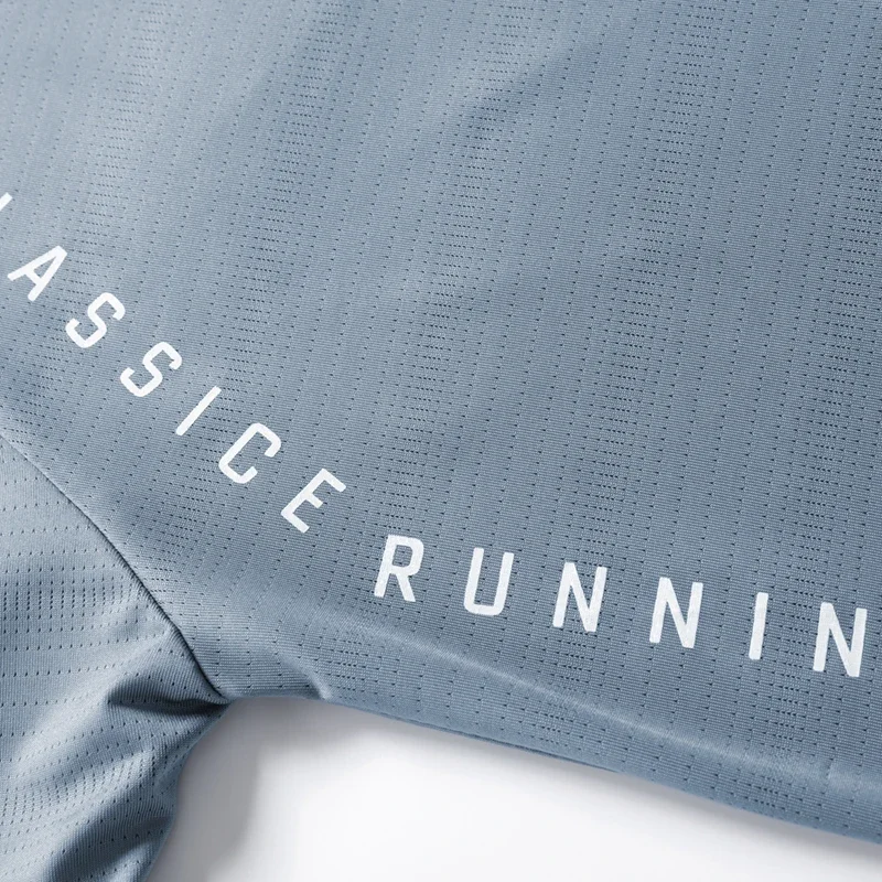 Camiseta para correr para hombre, camiseta fina de seda helada con estampado reflectante, camiseta de Fitness transpirable de manga corta de secado rápido