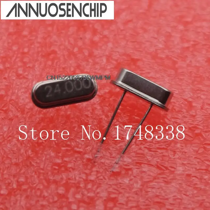 100PCS New and Original 24 MHZ  DIP Crystal Oscillator HC-49S NEW 24MHZ 24M DIP-2 24.000M