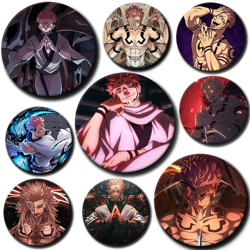 

58mm Cartoon Character Ryomen Sukuna Soft Button Pin Badge Anime Brooch Creative Badge for Backpack Clothes Decoration Gift