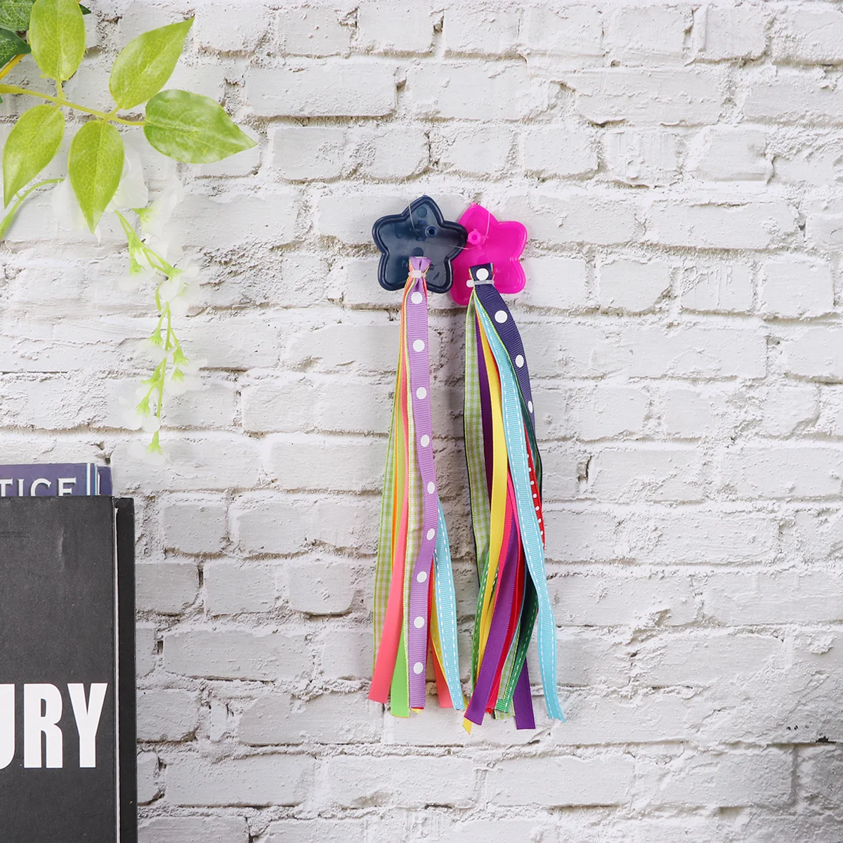 1 Pair of Colorful Kids Bike Handlebar Ribbon Grips Tassels Accessories for Decor(As Shown) handlebar streamers