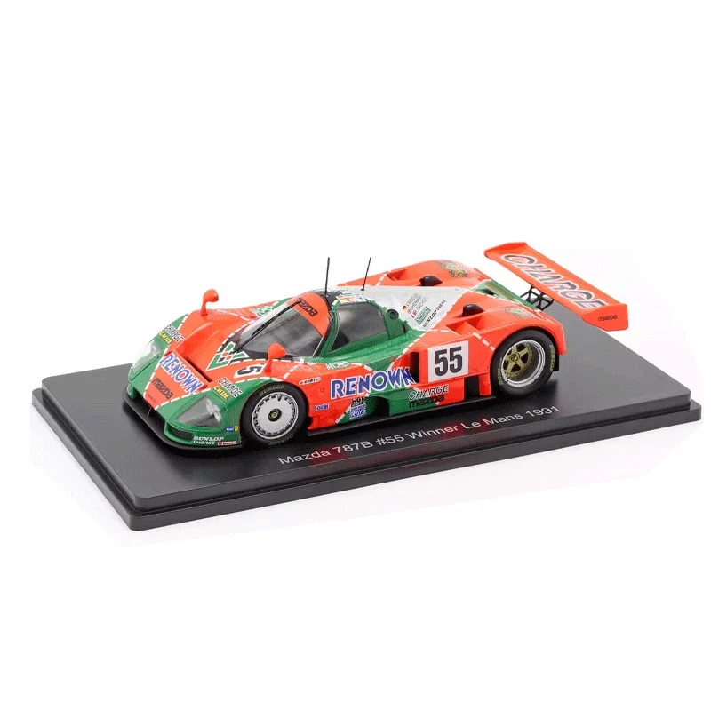 Coleção de carros ornamentos para crianças, Brinquedos para meninos, Presentes para crianças, Proporção Premium 1:43 Mazda 787B #55, Sieger, Le Mans 1991