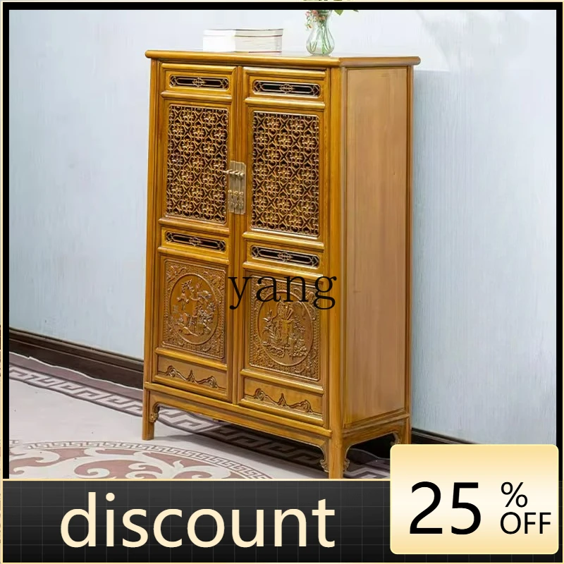 

LTT rounded corner cabinet Chinese style Ming and Qing small storage storage cabinet living room entrance cabinet