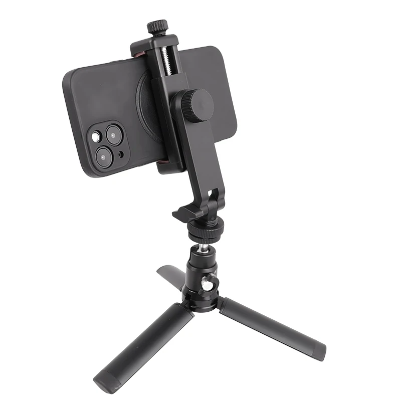Obrotowy uchwyt na telefon o 360 stopni Pionowy poziomy uchwyt na telefon do fotografowania z zimną stopką do statywu do aparatu Iphone Monopod — zdjęcie produktu 6
