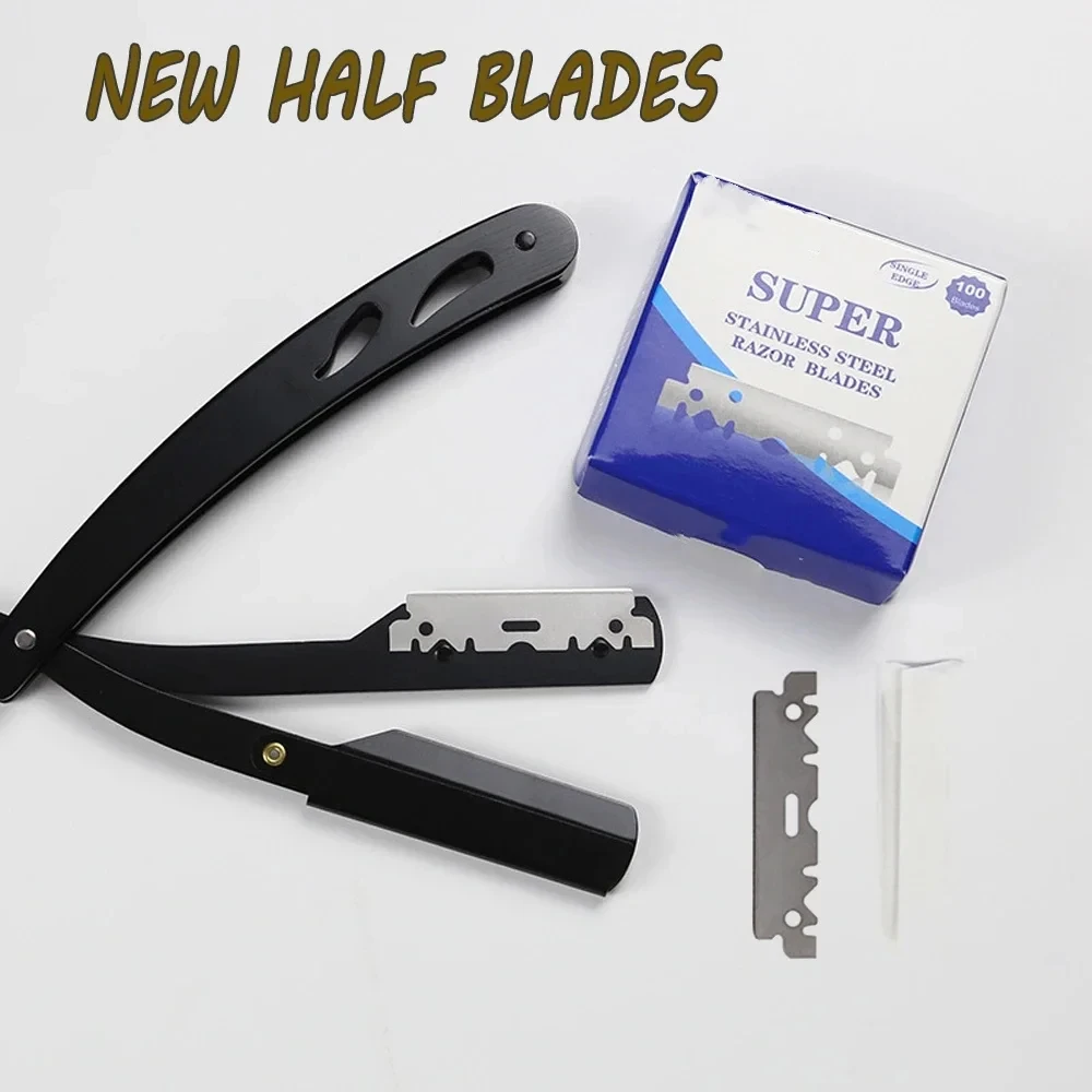 10/100/200 Cuchillas de Afeitar de Acero Inoxidable de un Solo Filo para Hombre, Cuchillas de Afeitar Manuales, Herramientas de Afeitado para Barbero