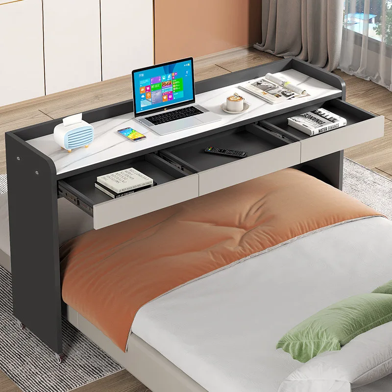 Removable bedroom lazy bed table cross bed table rock slab computer over bed study bedside storage