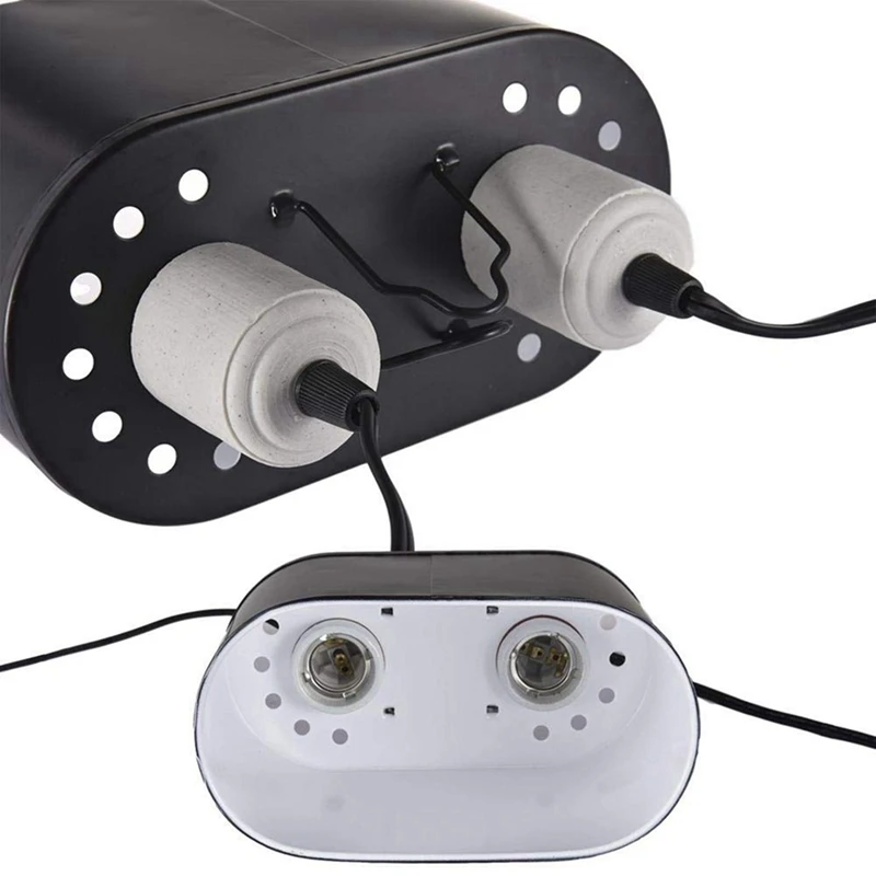 2X المزدوج الزواحف تركيب المصابيح المزدوج مصباح التدفئة UVB تركيب المصابيح ل الزواحف قبة الحرارة الإضاءة مصباح كومبو عدة الولايات المتحدة التوصيل