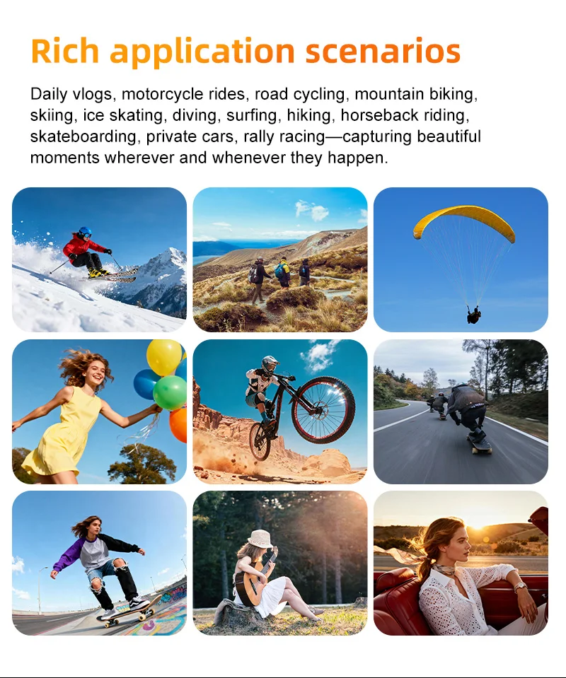 Ourlife 4K Pocket Action-Kamera 330 ° Auto-Rotierende Sportkamera mit Touchscreen, Gesichtsverfolgung und tragbarem Vlog-Videorekorder – Detail 15