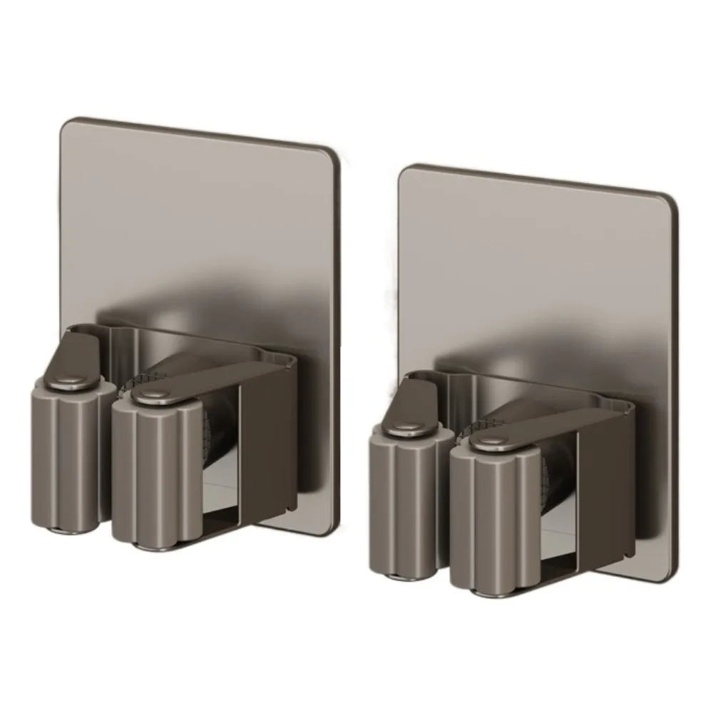

2Pcs Waterproof Stainless Steel Mop Holder Rust-Proof No Punching Mop Clip Rack Multi-Purpose Space Saving Mop Storage Clamp