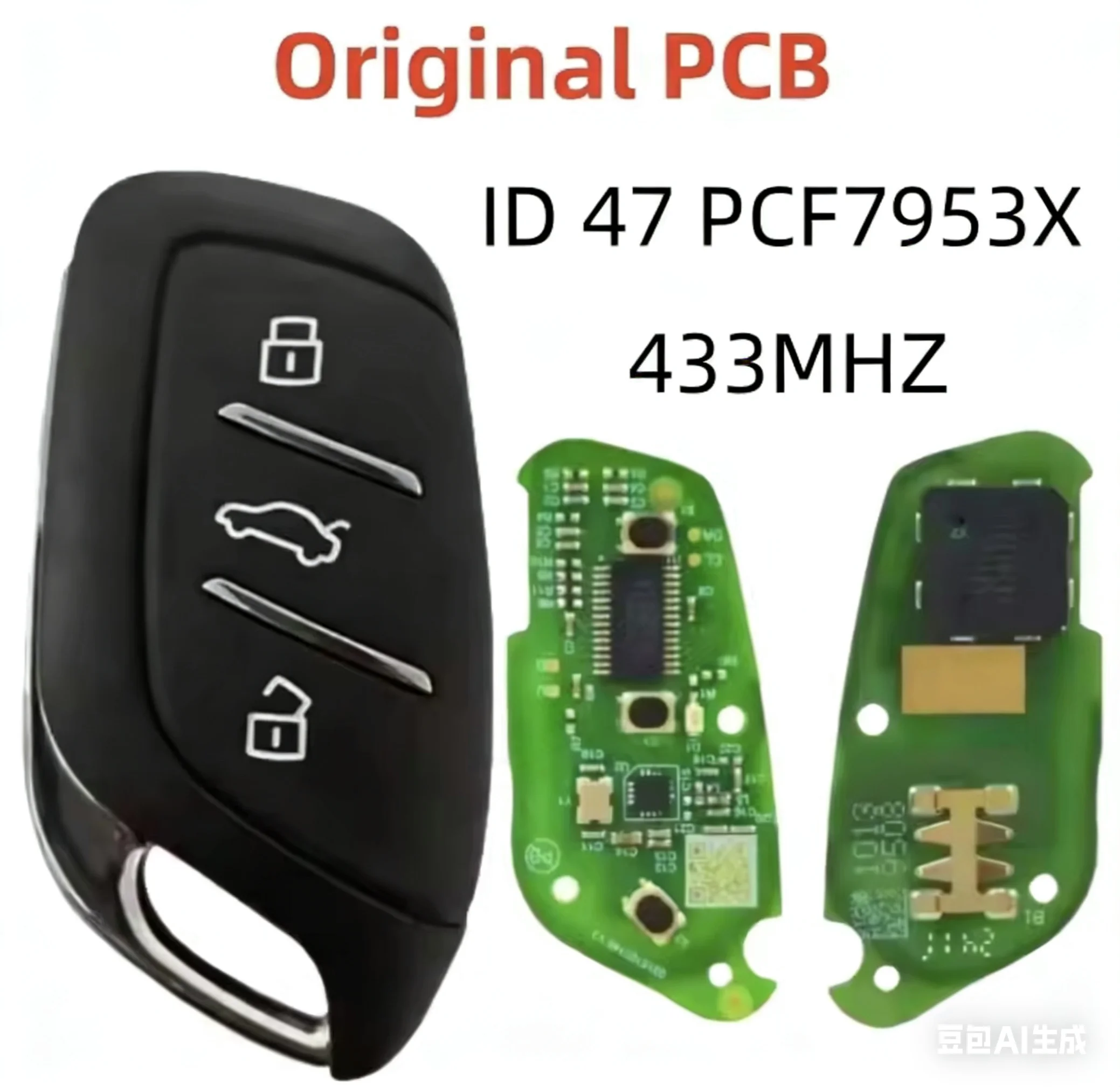 Original PCB For MG MG4 MG5 ZS MGHS hybrid HS EHS ZX GT For Roewe Keyless go Samrt Remote Car key ID47 Chip 433Mhz