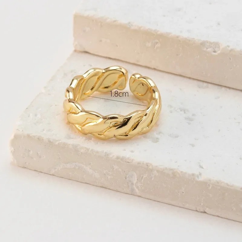 Gold and Copper Ring Simple Irregular Crumpled Tin Foil Style Diamond Accessories