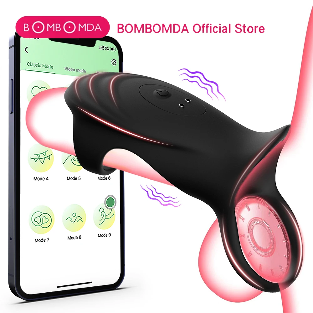 APP Afstandsbediening Cockring Vibrator Wearable Penis Sleeve Mannelijke Vibrerende Ringen Penis Vertraging Trainer Stimulator Volwassen Speeltjes