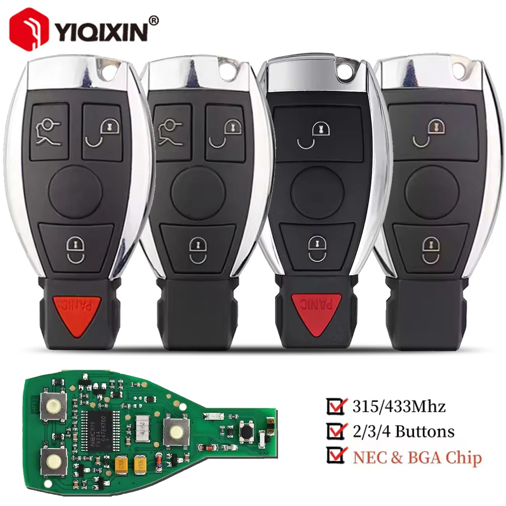 

Для Mercedes Benz A B C E S GL W202 W203 W204 W205 W210 W220 W212 W221 W222 315/433 МГц Умный дистанционный ключ автомобиля NEC BGA Чип без логотипа
