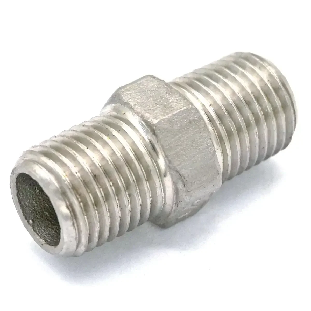 

1/4" BSPT Male Thread Hex Nipple Union 304 Stainless Pipe Fitting Connector Coupler water oil air 143 PSI