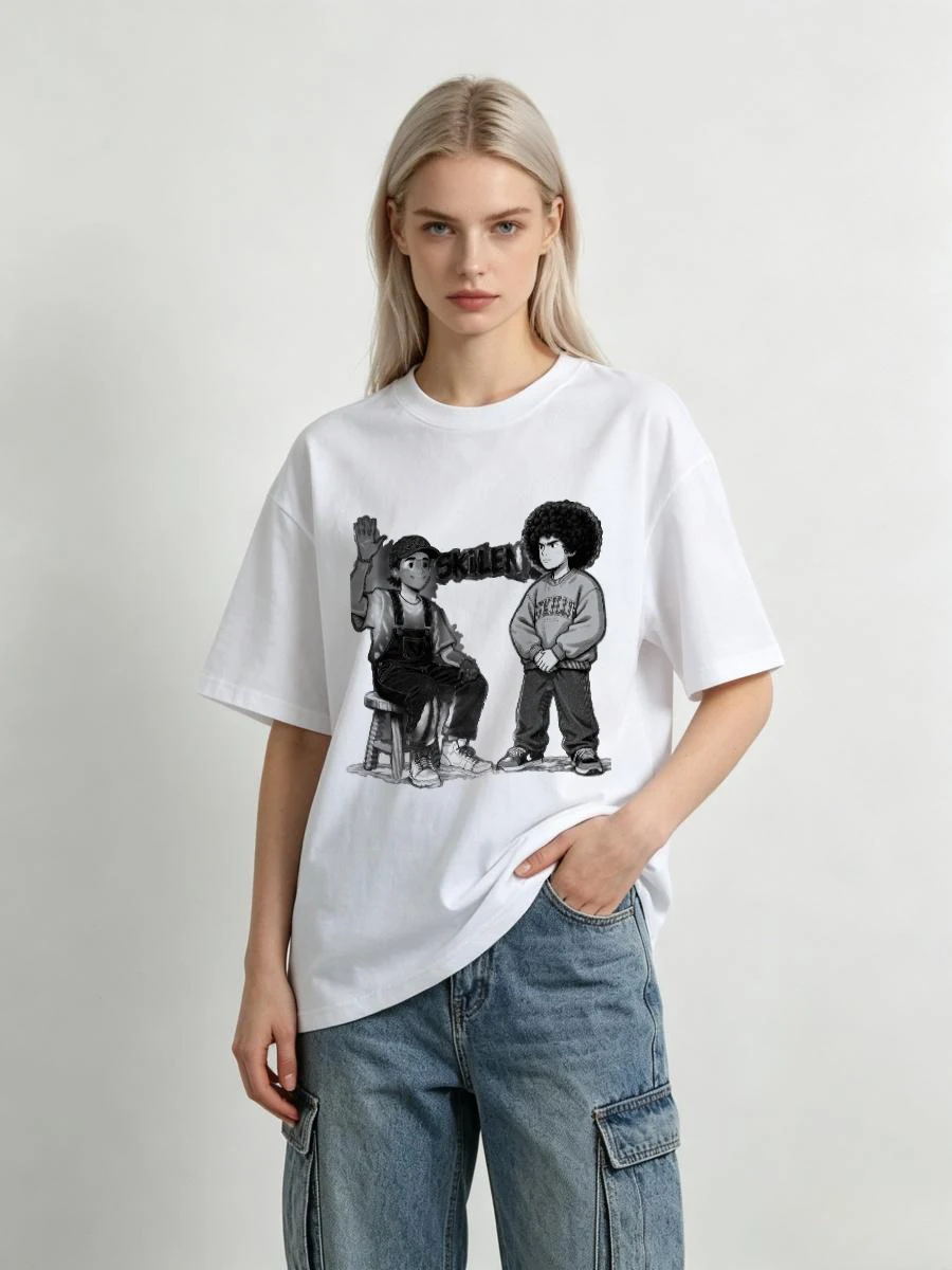 T-shirts en coton doux à col classique, motif Silhouette Savante, pour femme, idéal pour les chercheuses, les mécènes de connaissance, les mélomanes de la sagesse et les professionnels.