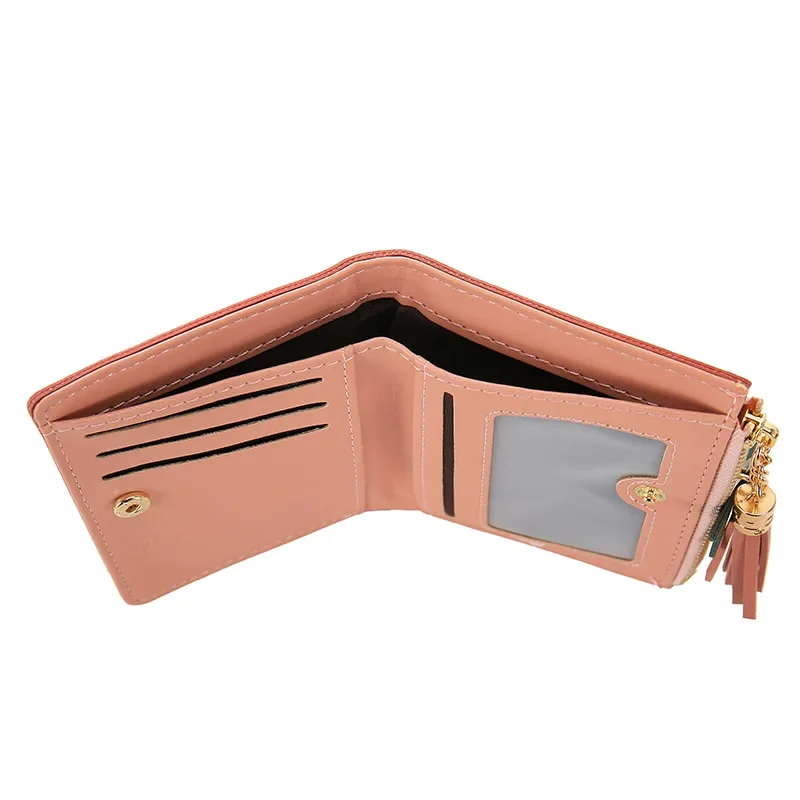 Fashion Dompet ritsleting rumbai desainer kecil kulit PU dompet koin Mini dompet lucu mewah tempat kartu untuk wanita Monedero mujer