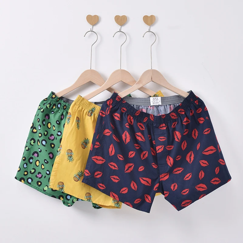 3PCS Home Wear Men Boxers Underwear Loose Breathable Arrow Pants Cotton Boxer Shorts Male Sleepwear Underpants Boxershorts Pants