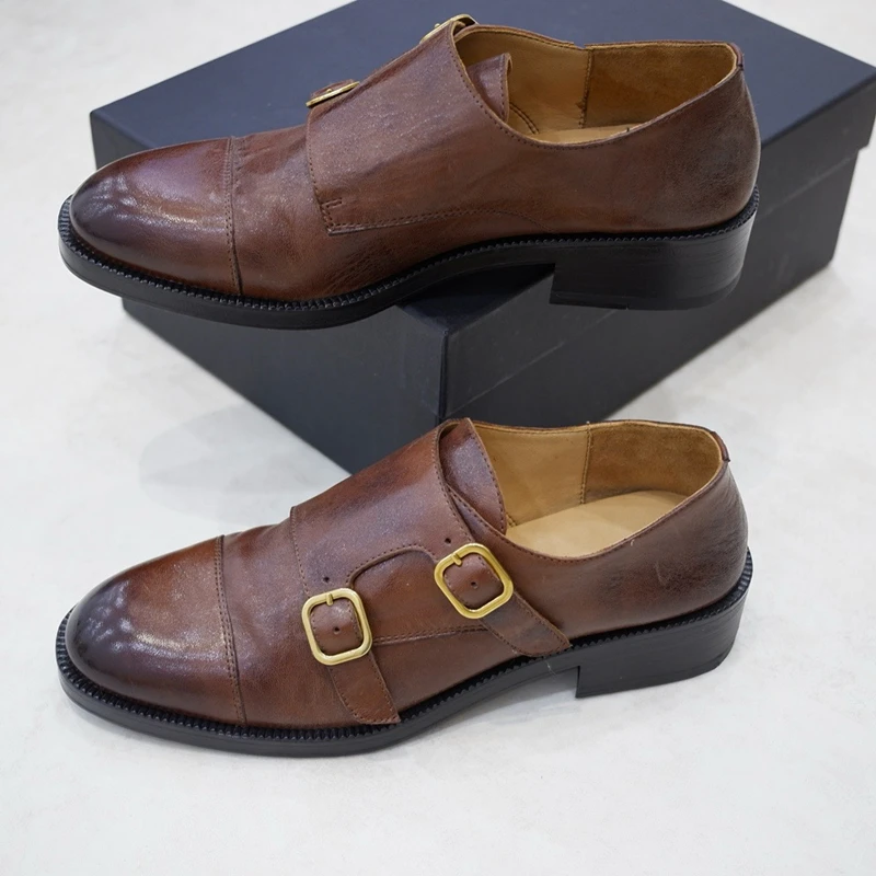 Maxdutti England Minimalistische Vintage Leren Schoenen En Mode Zachte Hoefijzer Platte Schoenen Mocassin Leren Schoenen Vrouwen