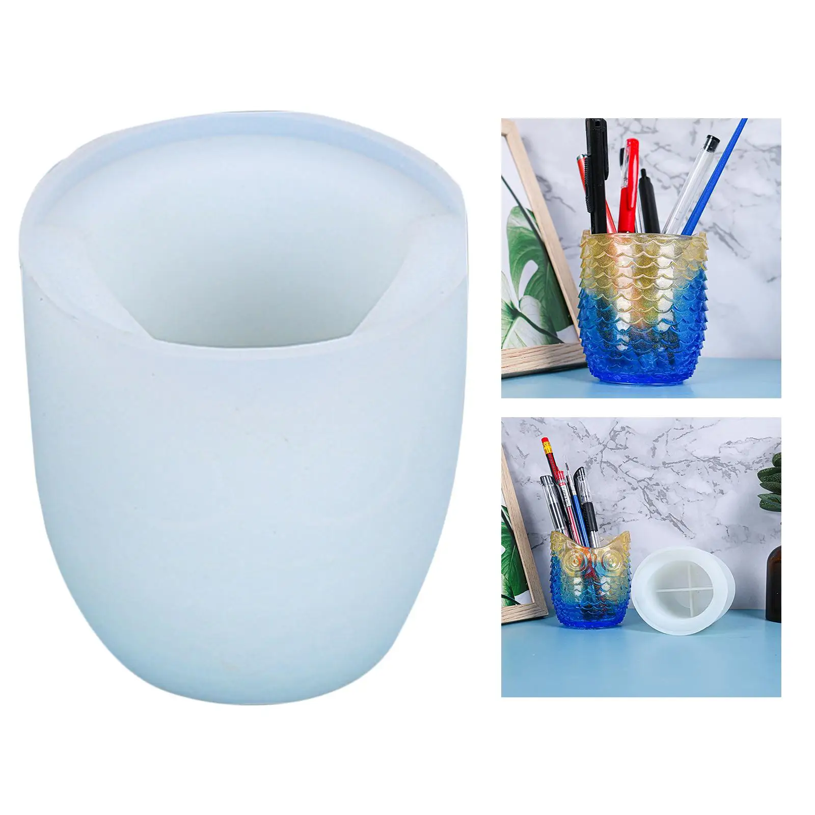

Resin Casting Silicone Brush Pot for DIY Dried Making, Owl Flower Pot for Making Polymer Clay,Crafting