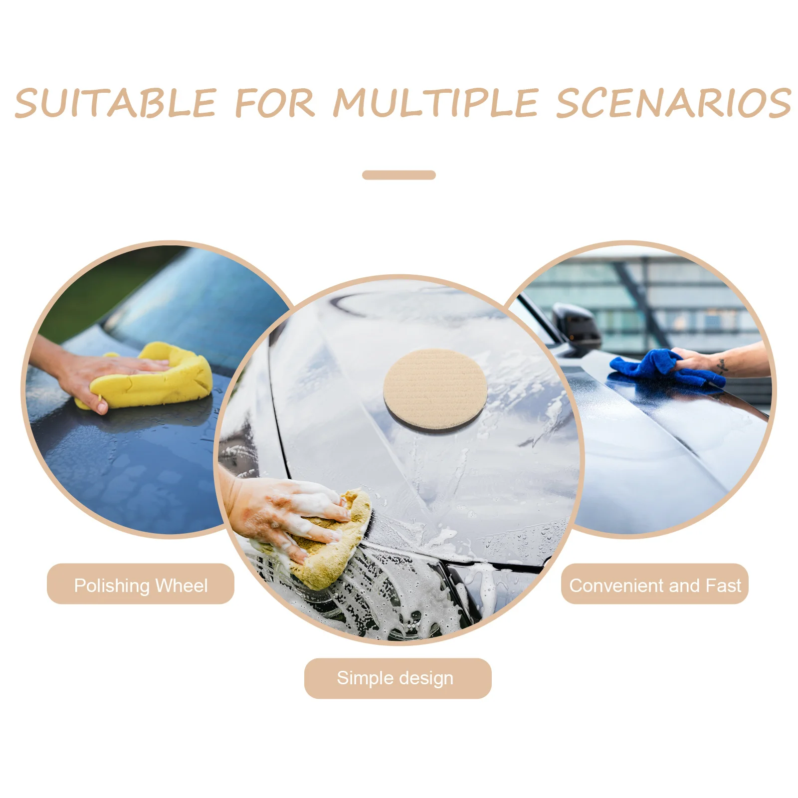 وسادة عازلة من الصوف لإسفنجة تلميع السيارة، أداة تنظيف مدمجة خفيفة الوزن ومتعددة الأغراض لأرضيات أثاث السيارات