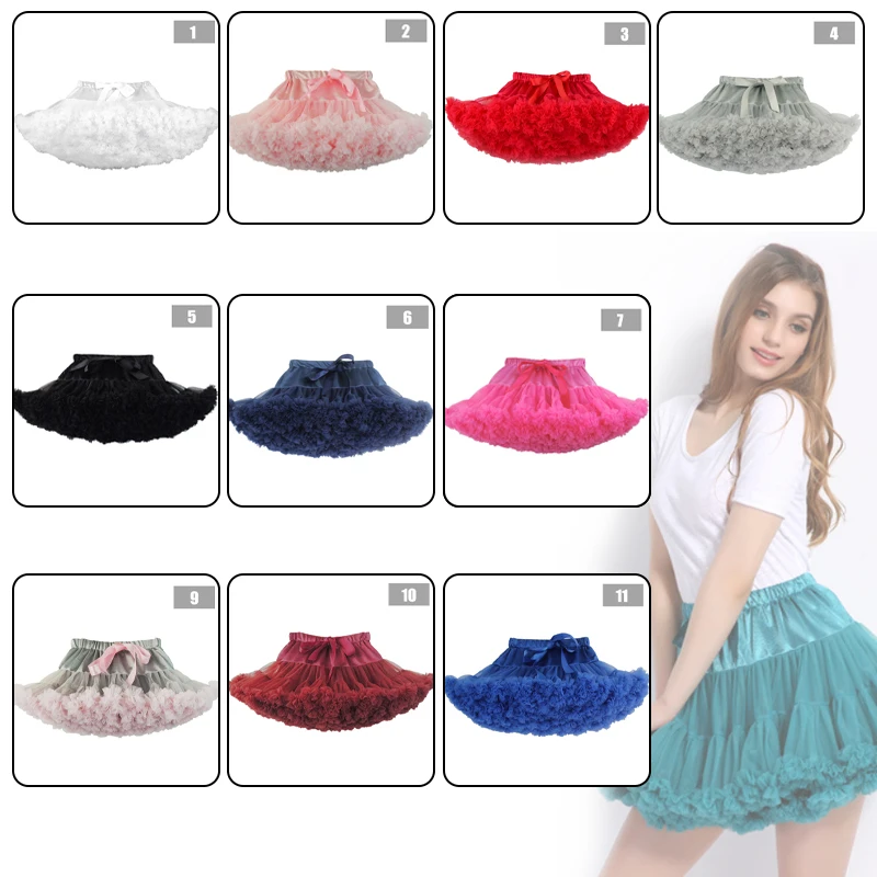 Falda de tutú para mujer y niña, ropa interior mullida para fiesta, Ballet, adolescente, Princesa, tul, baile