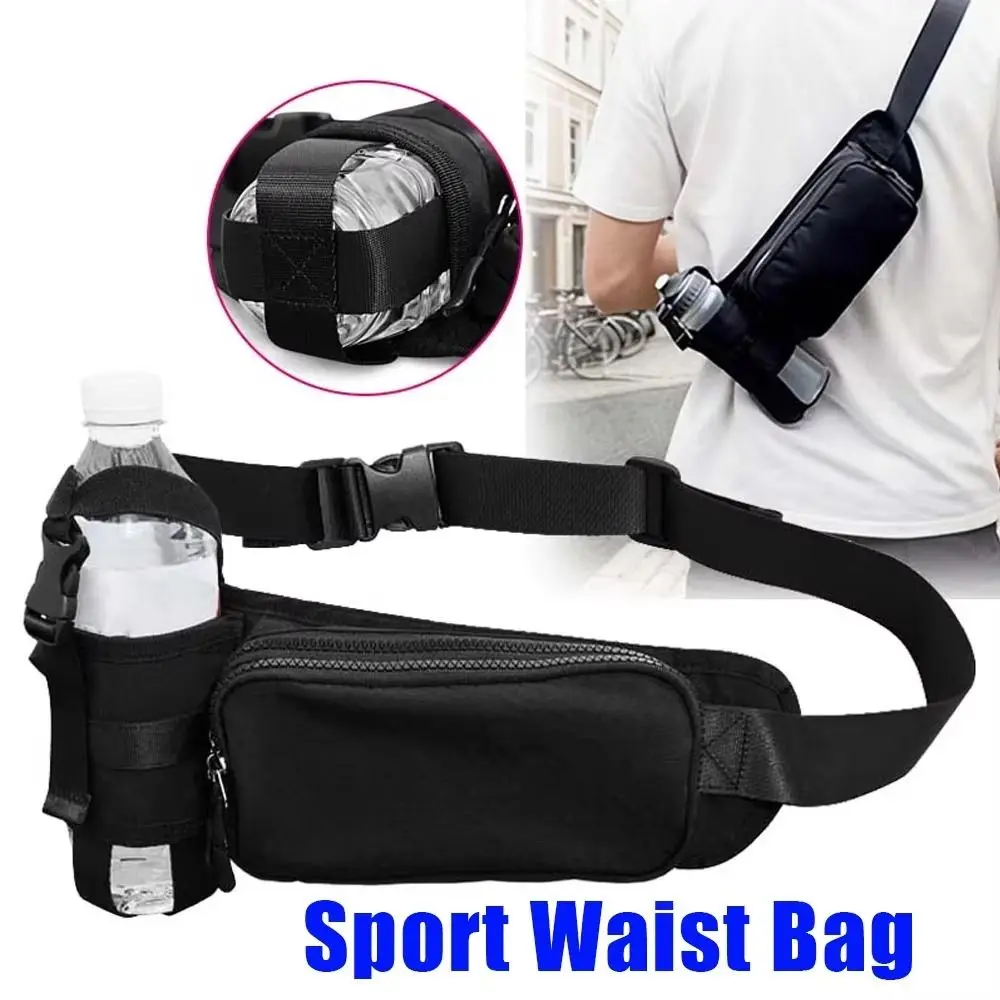 Practical Elastic Running Belt Nylon with Water Bottle Waist Bag Adjustable Sports Bag Jogging