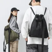 2024 Multifunction Outdoor Gym Travel Drawstring Backpack Men Women Hip Hop Techwear Waterproof Single Shoulder Crossbody Bag 가방