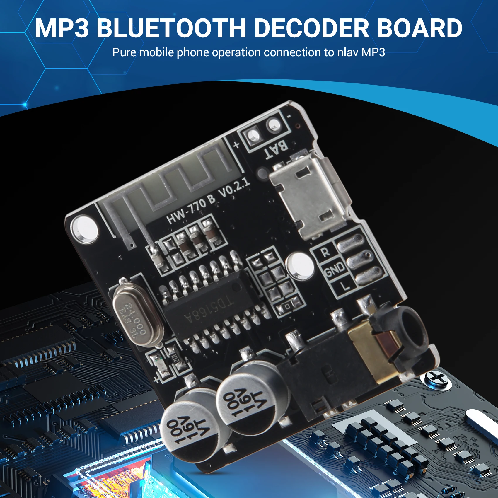VHM-314 Bluetooth Audio Receiver Board Bluetooth 5.0 Mp3 Lossless Decoder Board Wireless Stereo Music Module 10Pcs