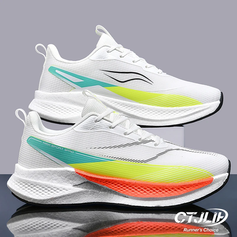 Men Carbon Plate Running Shoes Ultra Light Breathable Shock Absorb Non Slip Marathon Racing Jogging Training Sneakers Footwear