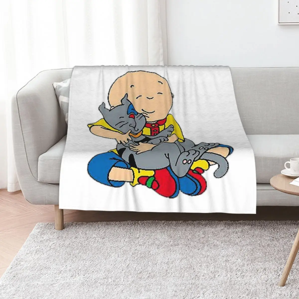 

caillou, caillou and dog Throw Blanket Luxury Throw Plaid on the sofa Polar Large Blankets