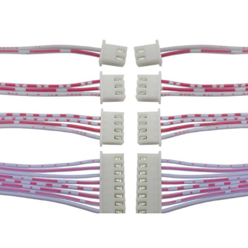 10PCS XH2.54 Female Connector Terminal Cable 10cm 20cm 30cm JST 2.54mm Red white Wire 2p 3p 4p 5p 6p 7p Single/Double Head 26AWG