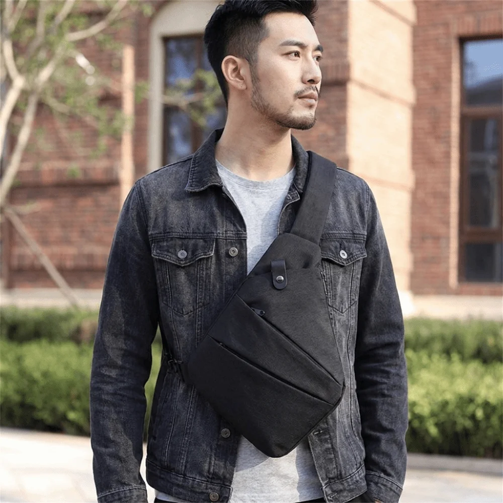 Multifunctional Oxford Cloth Outdoor Shoulder Bag Waterproof Solid Color Crossbody Backpack Sturdy Durable Sling Bag Hiking