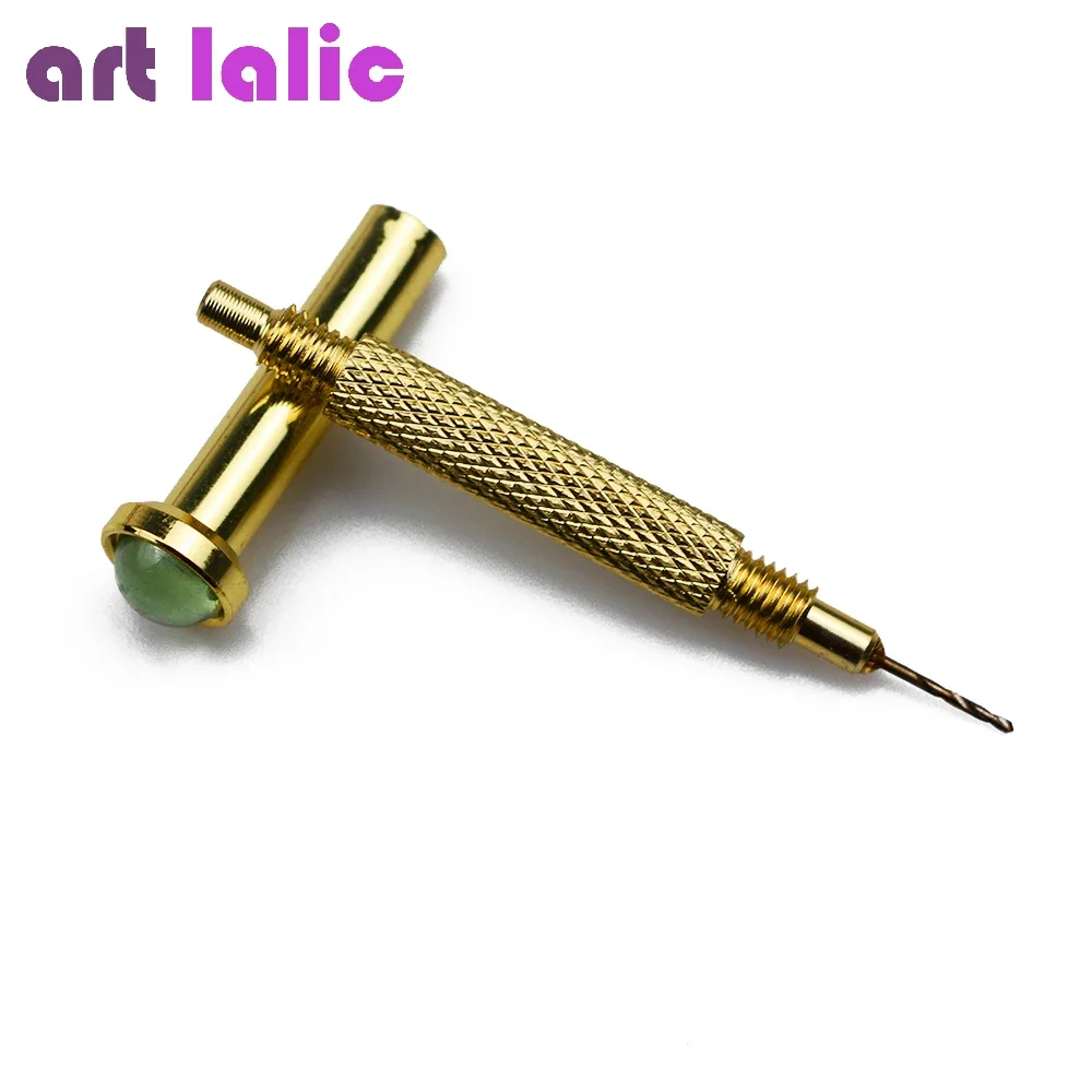 Nail Art Hand Dangle Drill Hole Maker Dotting Pen Piercing Professional Manicure Nail Art Tool Random Color