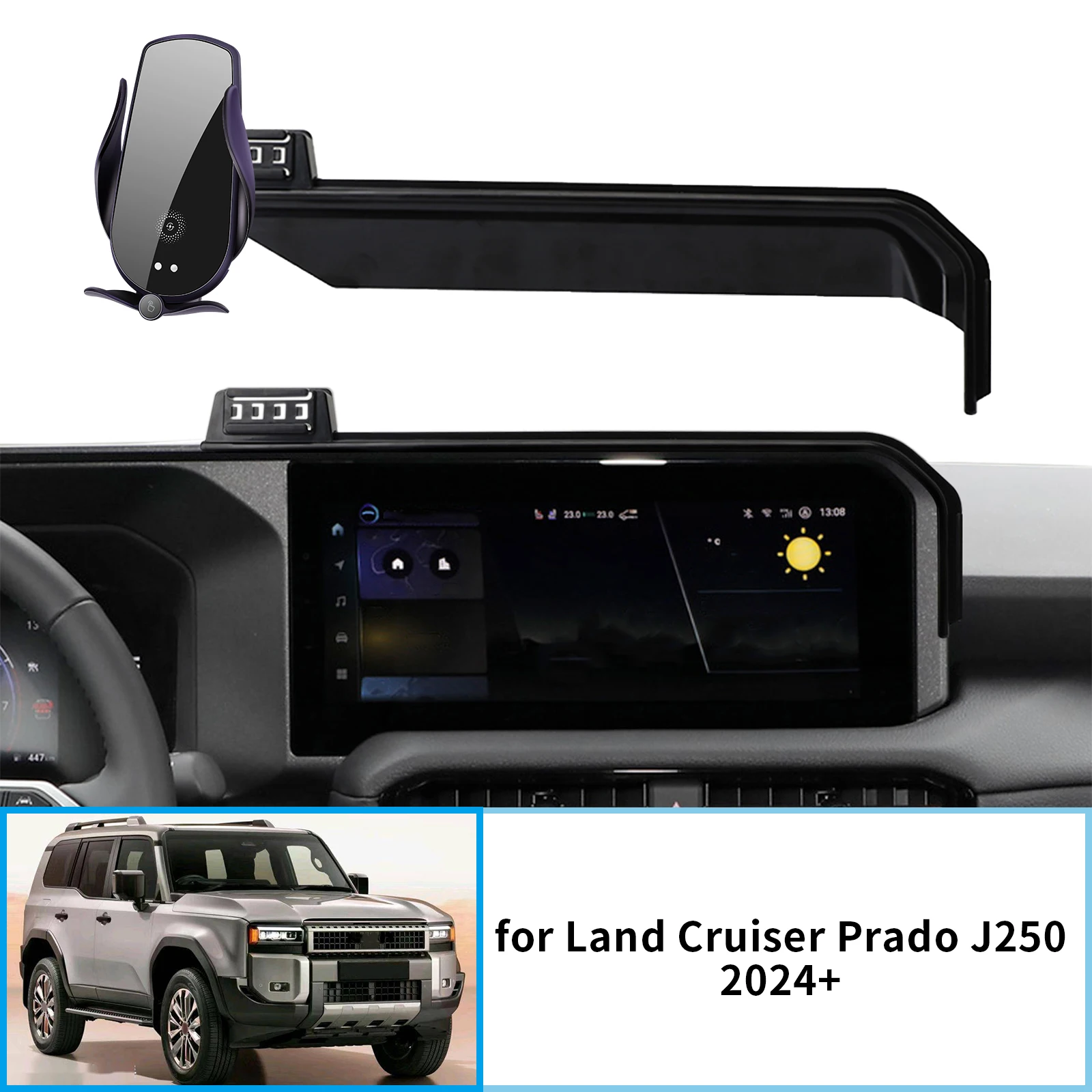 

Car Mobile Phone Holder for Toyota Land Cruiser Prado J250 2024 2025 GPS Bracket Navigation Stand Auto Accessories