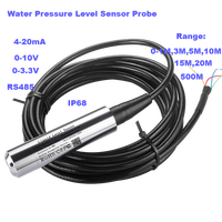 0-500M Range Hydrostatic Liquid Level Transmitter 4-20mA 0-10V 0-3.3V Output Water Pressure Level Sensor Probe 0-5M 10M 15M 20M